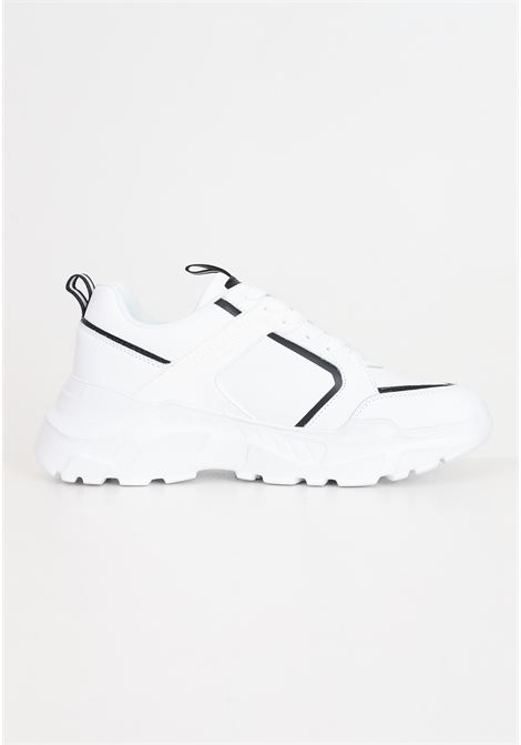 White men's sneakers with black details JUST CAVALLI | 76QA3SL9ZP400003